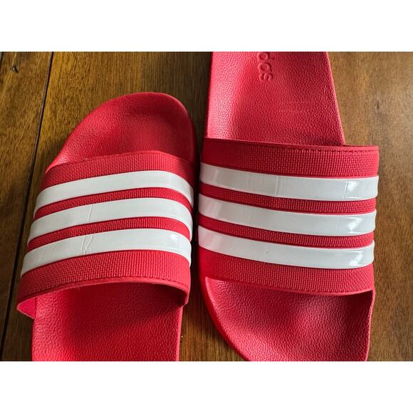 Adidas Adilette Comfort Slides Red White Men’s Size 13 FY7815 - Picture 6 of 9